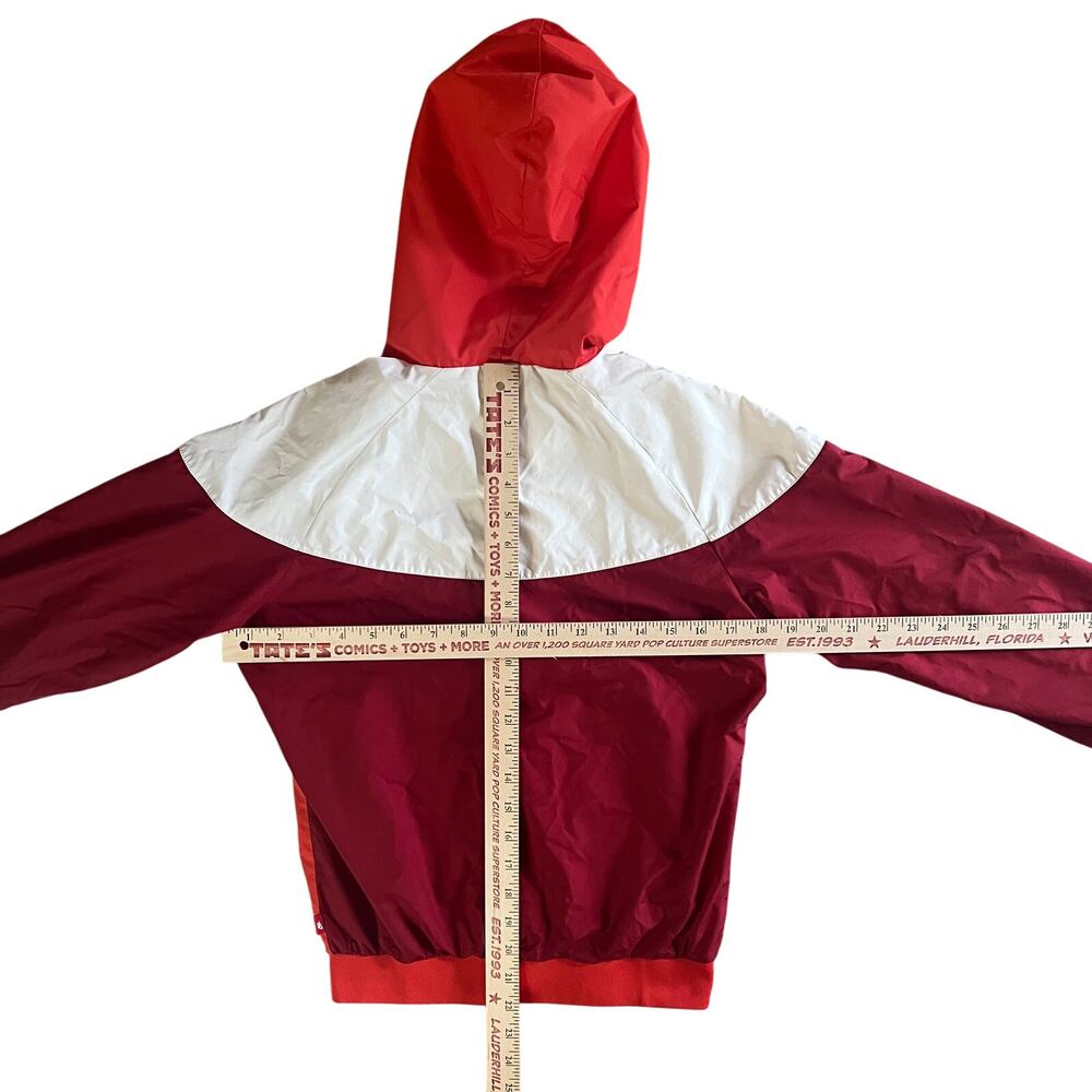 Nike Windrunner Hooded Windbreaker Jacket Red White Burgundy Small - Picture 12 of 16